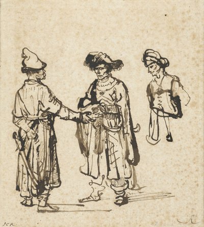 Trois Orientaux Conversant, vers 1645 - Rembrandt van Rijn